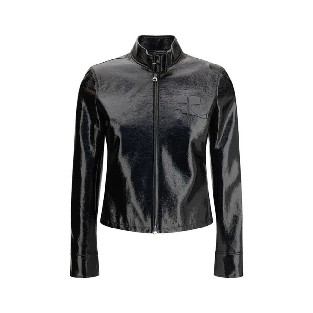 Courrèges Black Cotton Full-Length Women's Jacket